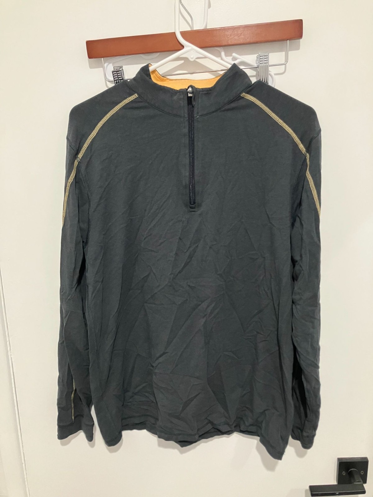 Tasc Men's Performance 1/4 Zip Bamboo Blend Pullover, Gray, Size Medium gallery