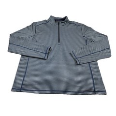 Vineyard Vines Pullover Mens Large Navy Blue Houndstooth Jim Nantz 1/4 Zip Golf