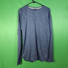 Nike Yoga Dri Fit Mens Medium Blue Long Sleeve Shirt