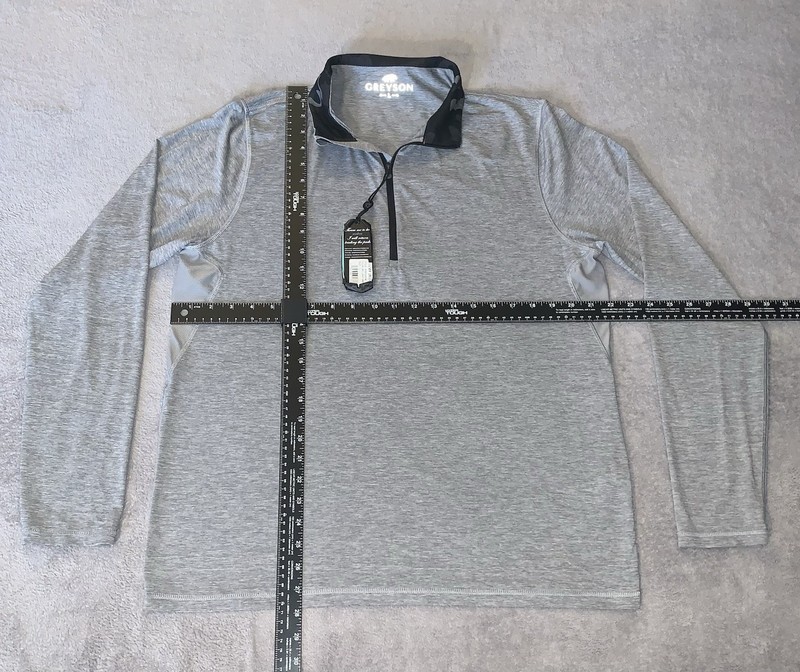 Greyson Pullover Men Large Gray Quarter Zip Heather Guide Sport brr Triple Chill gallery