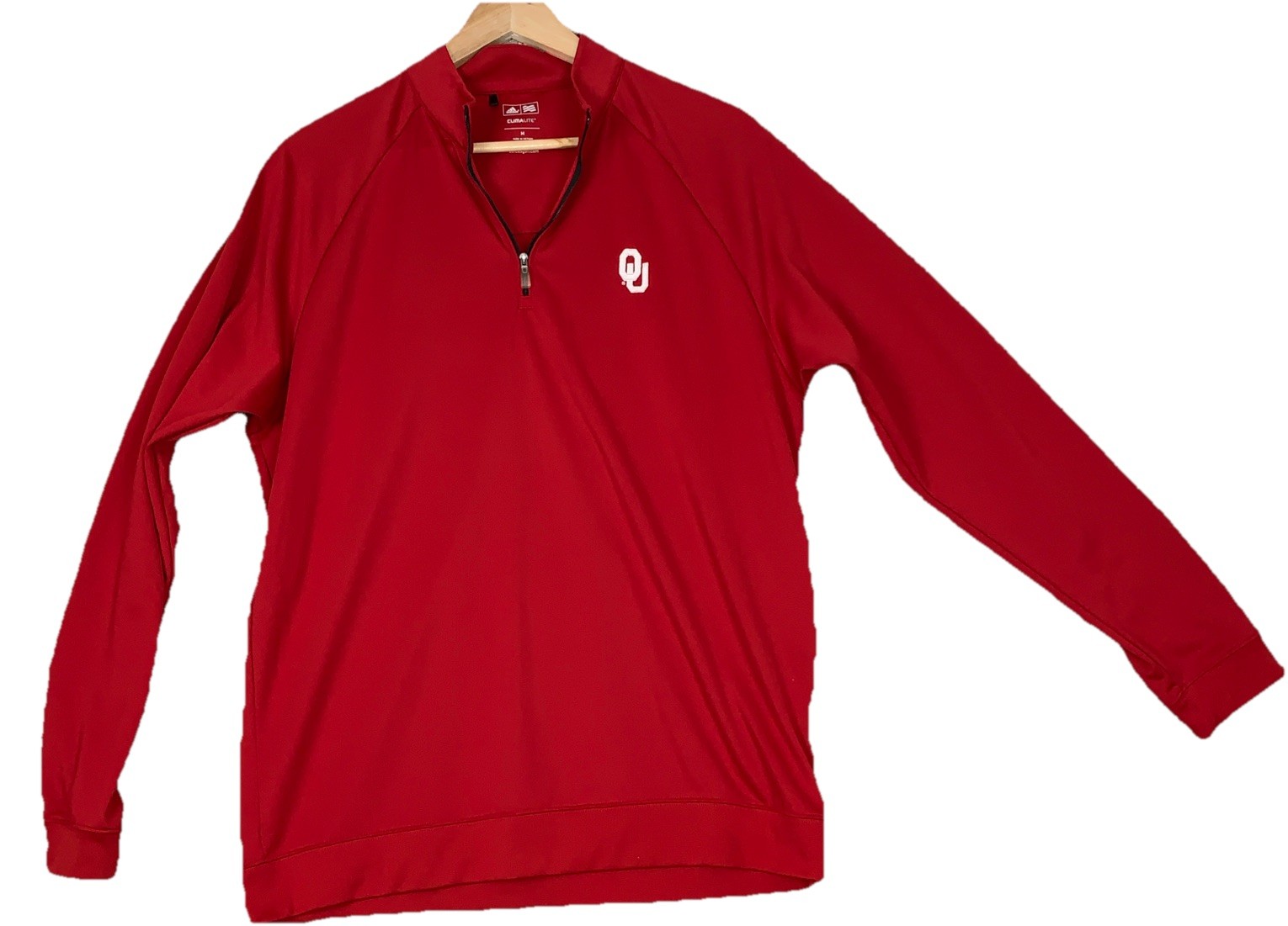 Adidas OU Oklahoma Sooners 1/4 Zip Men's M Red Pullover Golf Climalite gallery