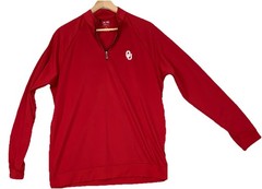 Adidas OU Oklahoma Sooners 1/4 Zip Men’s M Red Pullover Golf Climalite