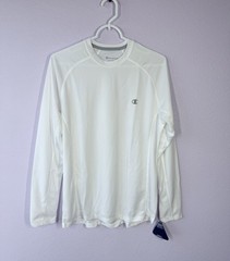 Champion Double Dry Men’s Medium White Long Sleeve Shirt Base Layer Workout NWT