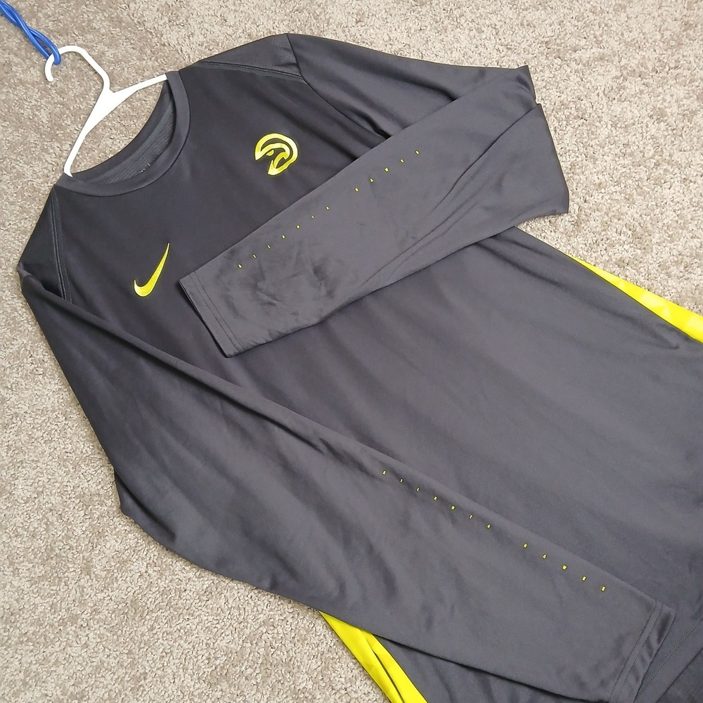 Nike Atlanta Hawks NBA Dri-FIT Long Sleeve Shooting Shirt Mens Large Tall Black