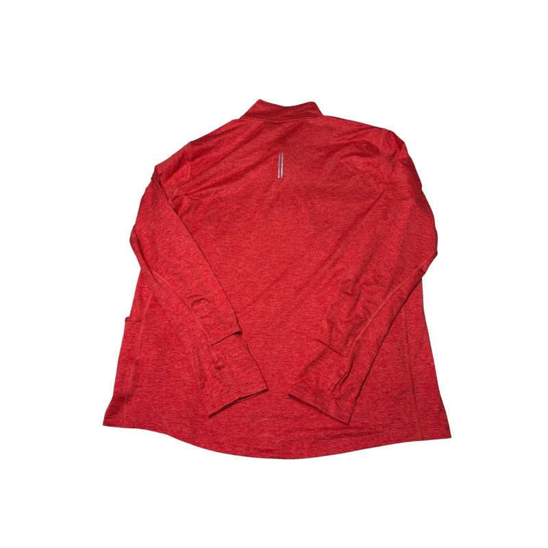 Nike Running Dri-FIT 1/4 Zip Pullover Red Heather Mens L Thumbholes Reflective gallery