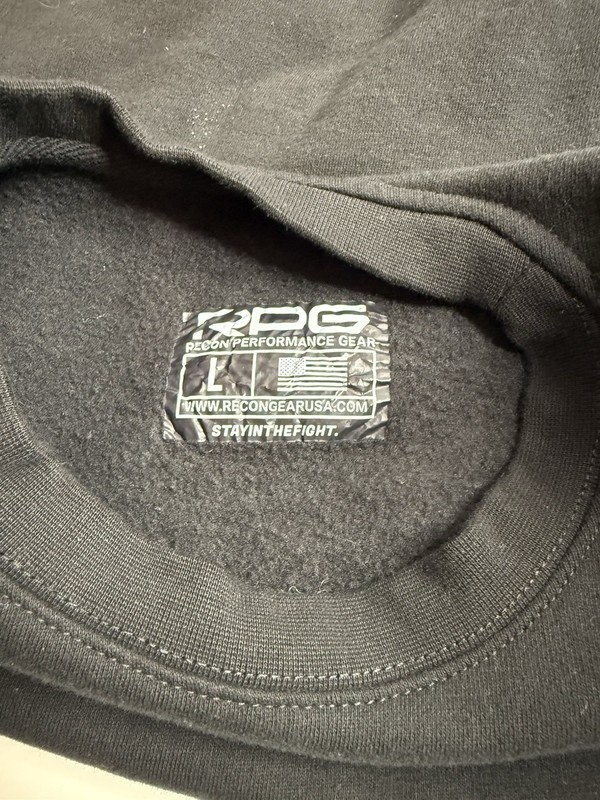 RECON Performance Gear RPG Workout Sweatshirt Sweater Mens Size Large Black gallery
