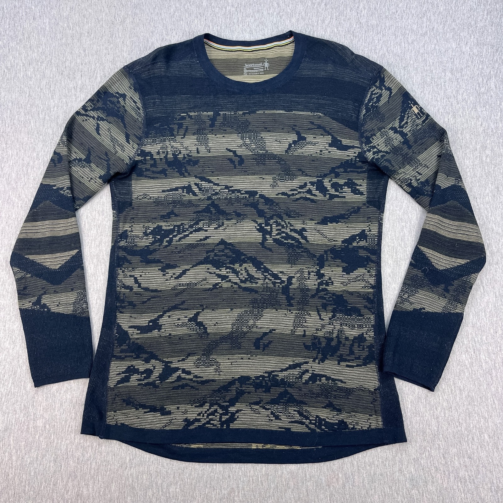 Smartwool Intraknit 200 Thermal Merino Base Layer Mens XL Striped Mountainscape gallery
