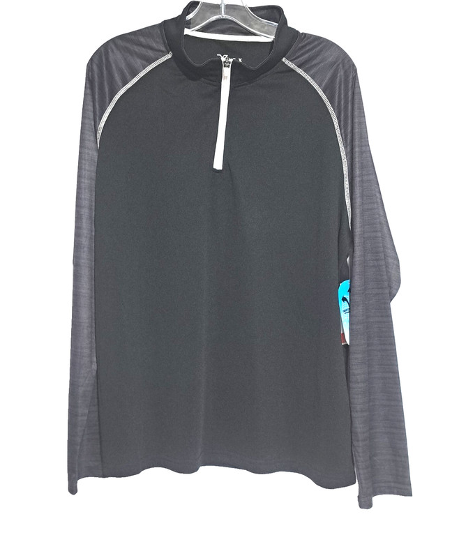 PBX PRO 1/4 Zip Men's Athletic Long Sleeve Pullover Black/Gray Breathable Size L gallery