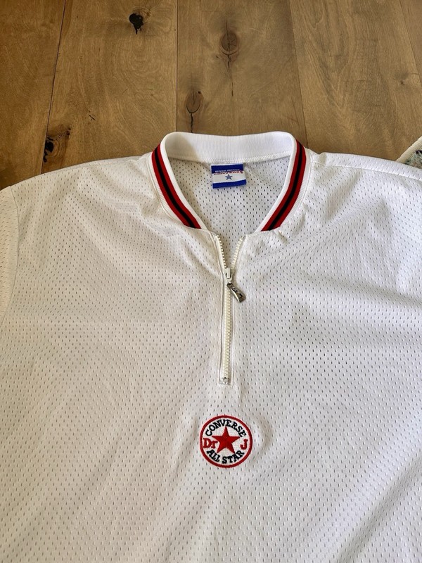 Vintage Converse Dr. J All Star Warm Up Mesh Quarter Zip XL gallery