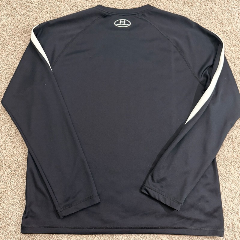 Under Armour HeatGear Shirt Mens XL Black White Long Sleeve Athletic Tee gallery