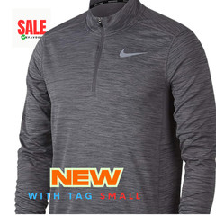 Nike Men’s Dry Fit 1/4 Quarter Zip Training Top Pullover 940177-010 SMALL Gray