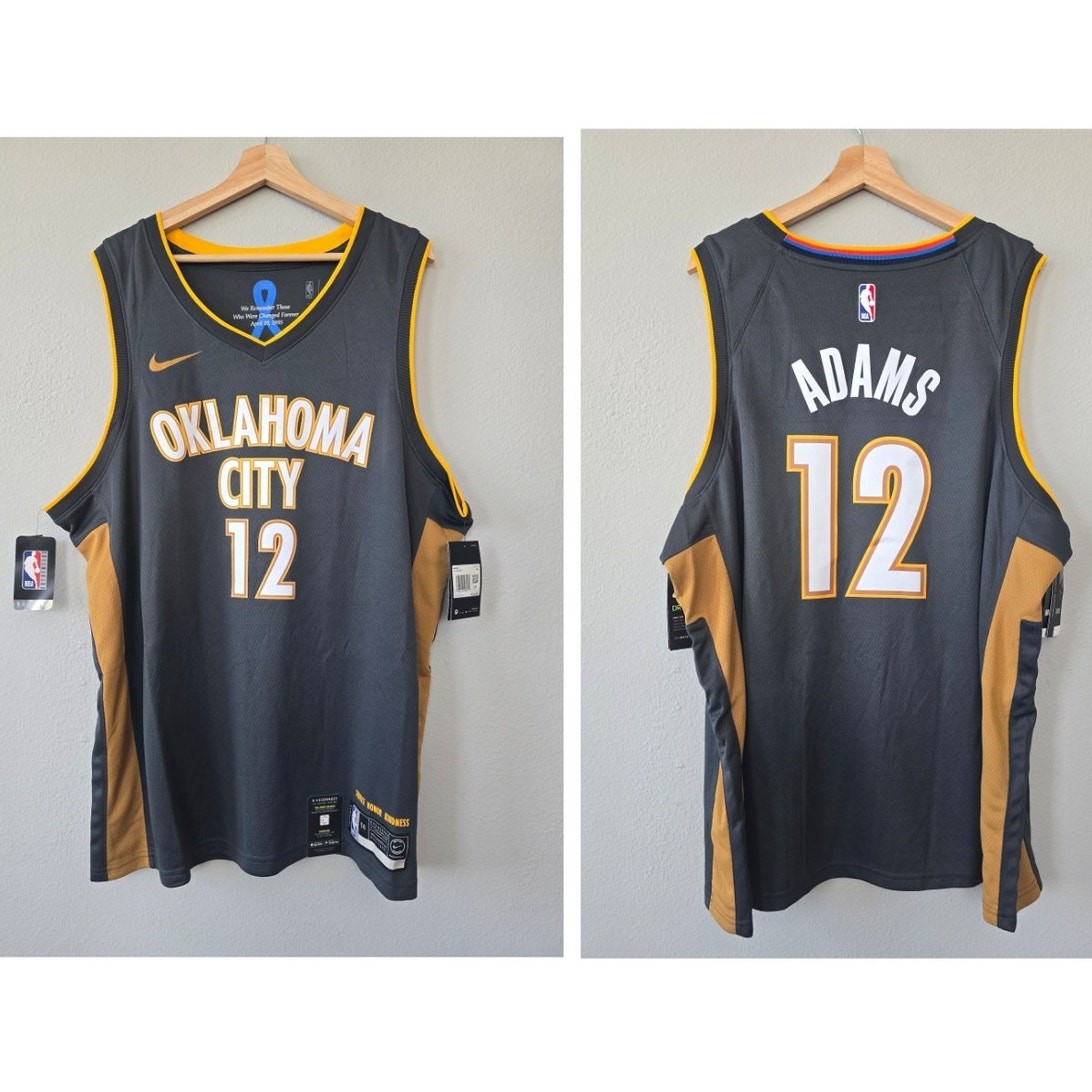 Nike Oklahoma City Thunder Steven Adams #12 Jersey XXL NWT Gray Gold Honor gallery