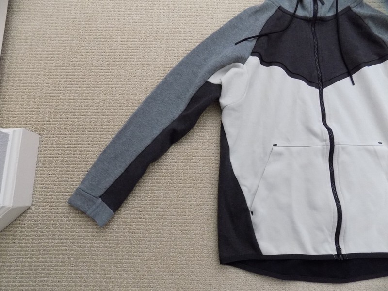 MENS L LARGE NIKE TECH FLEECE WINDRUNNER HOODIE JACKET GRAY BLACK 885904 032 gallery