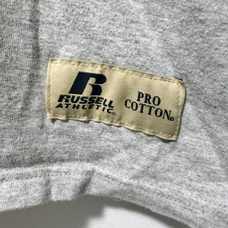 Russell Athletic Pro Cotton Long Sleeve Shirt XL Gray Mock Neck Vintage 90s gallery