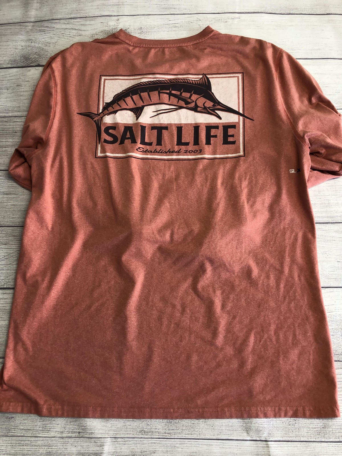Salt Life Shirt Mens Medium Red Long Sleeve UVapor Fishing Performance Top gallery