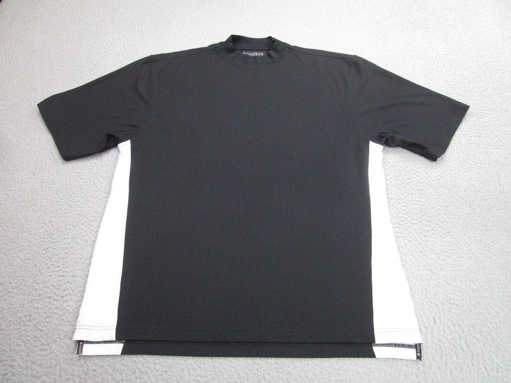 FootJoy Shirt Mens M Black White Knit High-Neck Warm-Up Relaxed Performance Golf