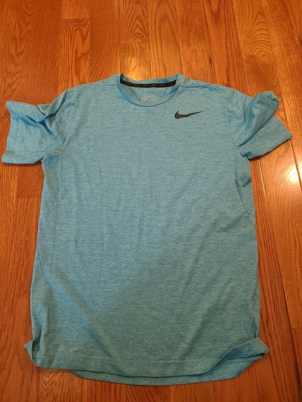 Nike Dri-Fit Ultra Soft Touch Heathered Blue Short Sleeve T-Shirt 742228-418 Med gallery