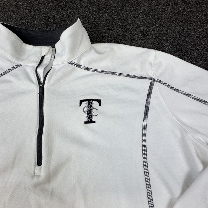 Columbia Pullover Mens L White 1/4 Zip Golf Mesh Tagless Breathable Long Sleeve gallery