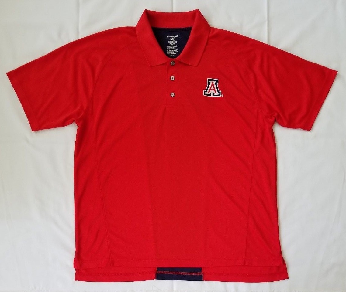 Mens XL Red Blue ProEdge by Knights Apparel Short Sleeves Polo Shirt preowned gallery