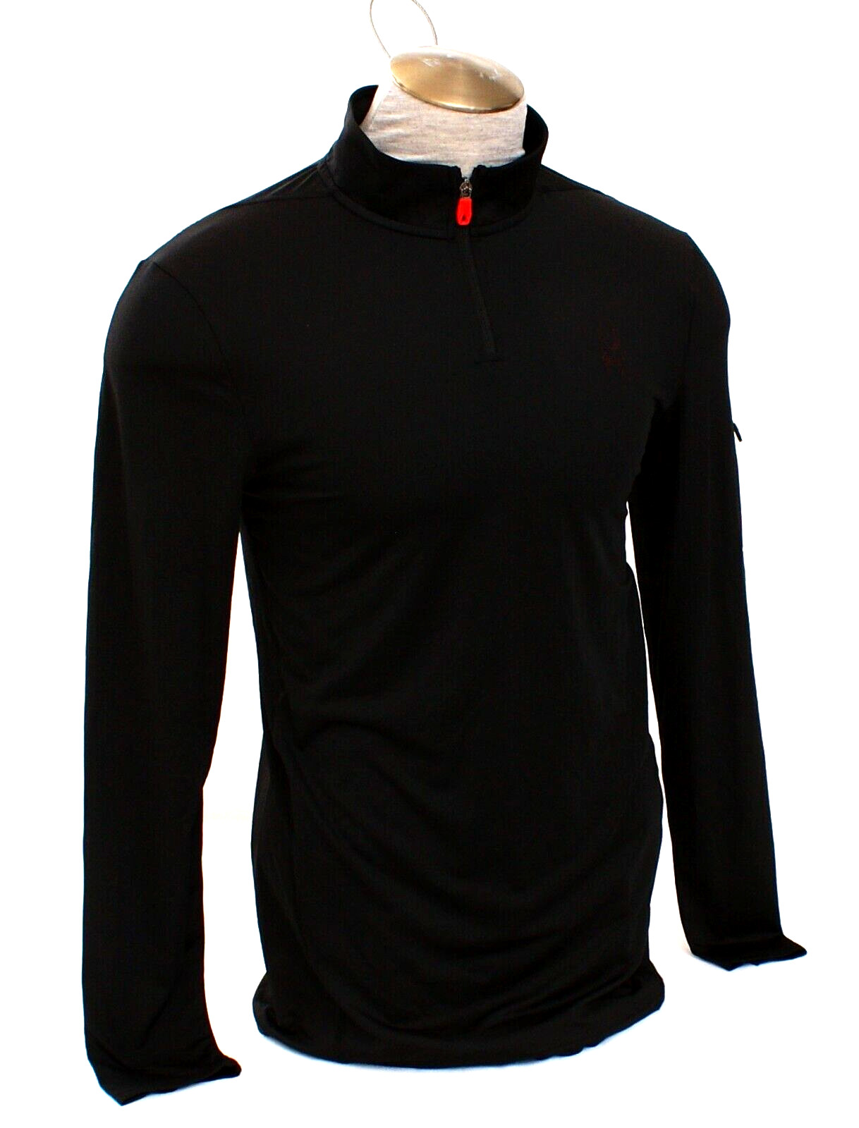 Spyder Men's M Black 1/4 Zip Long Sleeve Pullover Shirt ProWeb Stretch Quick Dry gallery