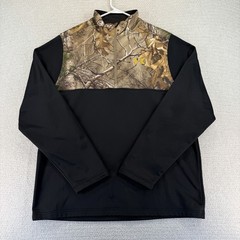 Under Armour Coldgear Caliber 1/4 Zip Pullover Mens XL Black Camo Realtree
