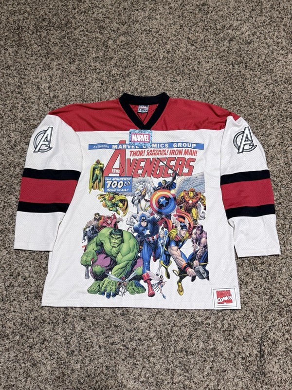Marvel By Shoe Palace The Avengers Hockey Men’s Jersey (White/Red) Size Large gallery