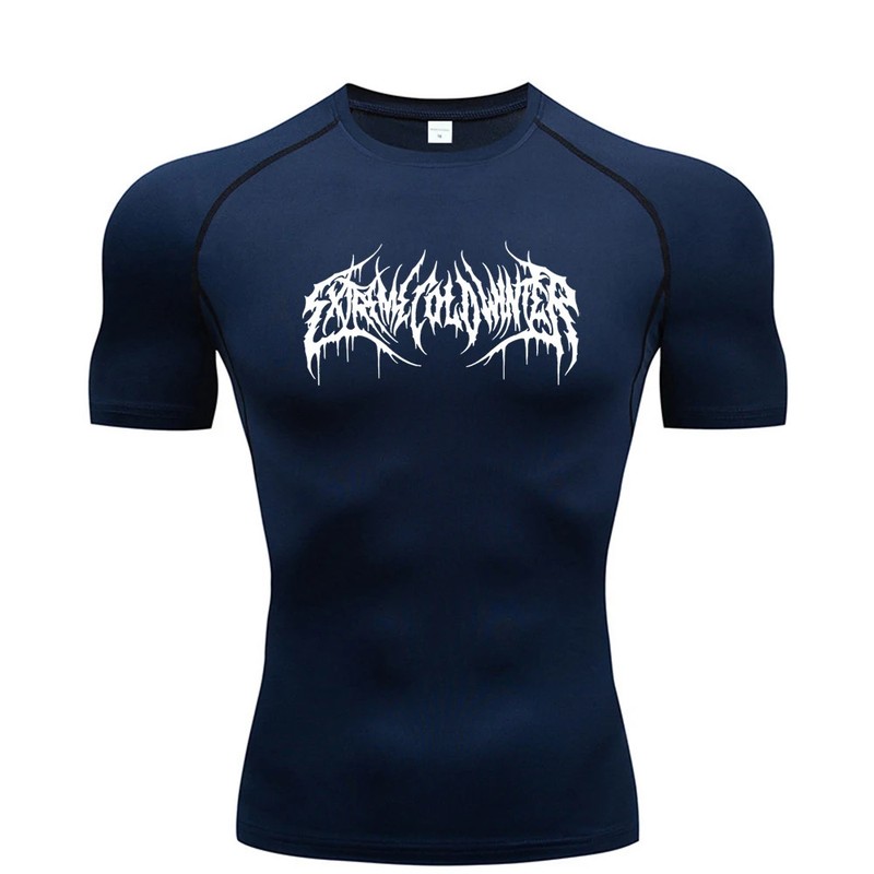Summer Compression Sweatshirt Short Sleeve Men's Fitness T-Shirt Running. gallery