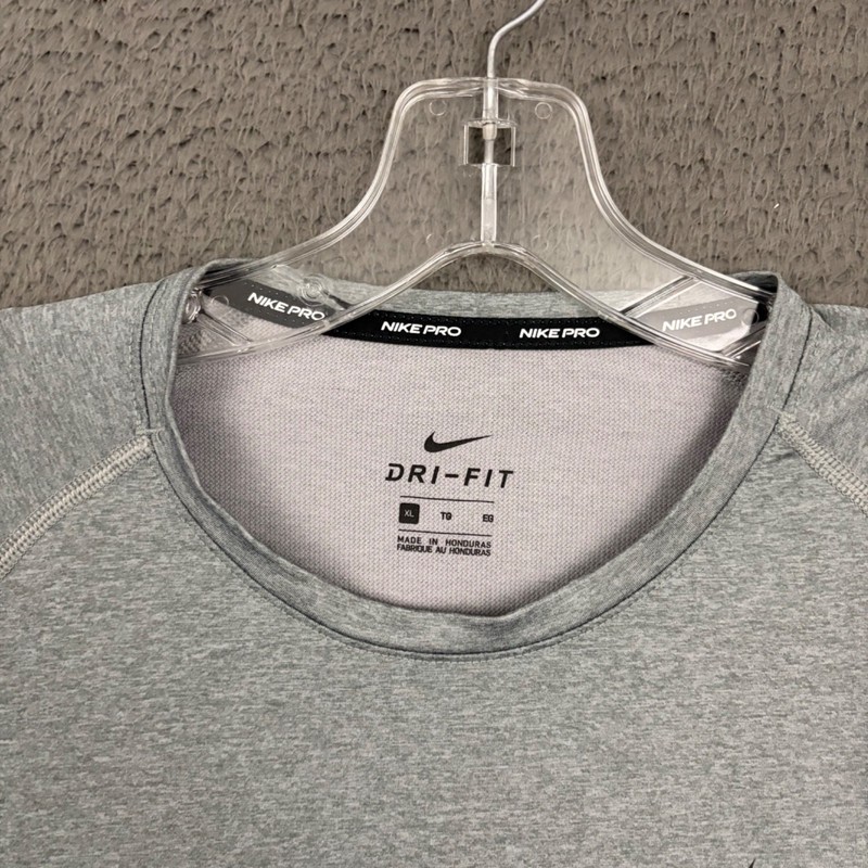 Nike Pro Shirt Mens XL Gray Dri-FIT Activewear Workout Stretch Gym Sports Dad gallery
