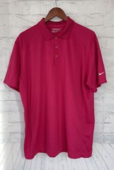 Nike Mens Dri Fit Golf Tour Performance Polo Shirt- 509167-646 – Pink/White – L