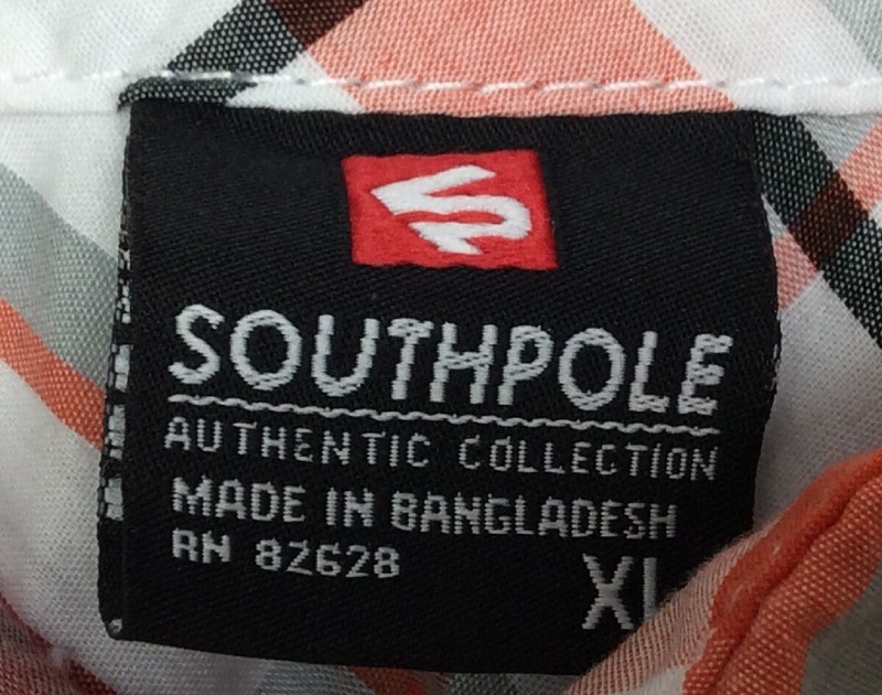 South Pole Extra Large Men’s Athletic Collection. Button Down Red White Plaid gallery