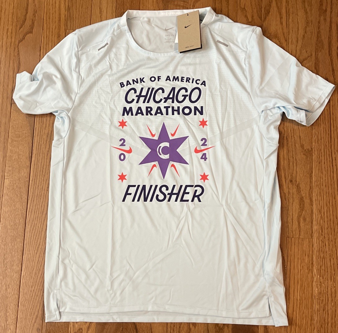 Men' Nike 2024 Chicago Marathon Short Sleeve DRI-Fit Shirt FV6330-474 NWT Medium gallery