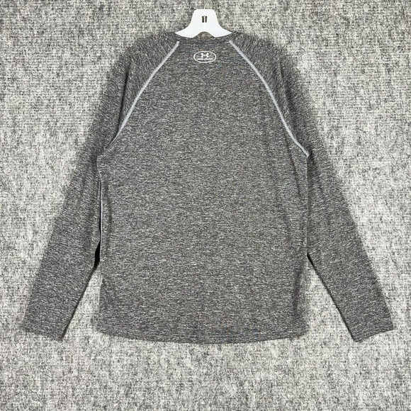 Under Armour Run Fitted Heatgear Long Sleeve Shirt L Gray Gym Training Running gallery