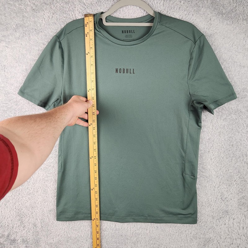 NOBULL Shirt Mens Medium Green Athletic Training Performance Preppy Lightweight gallery