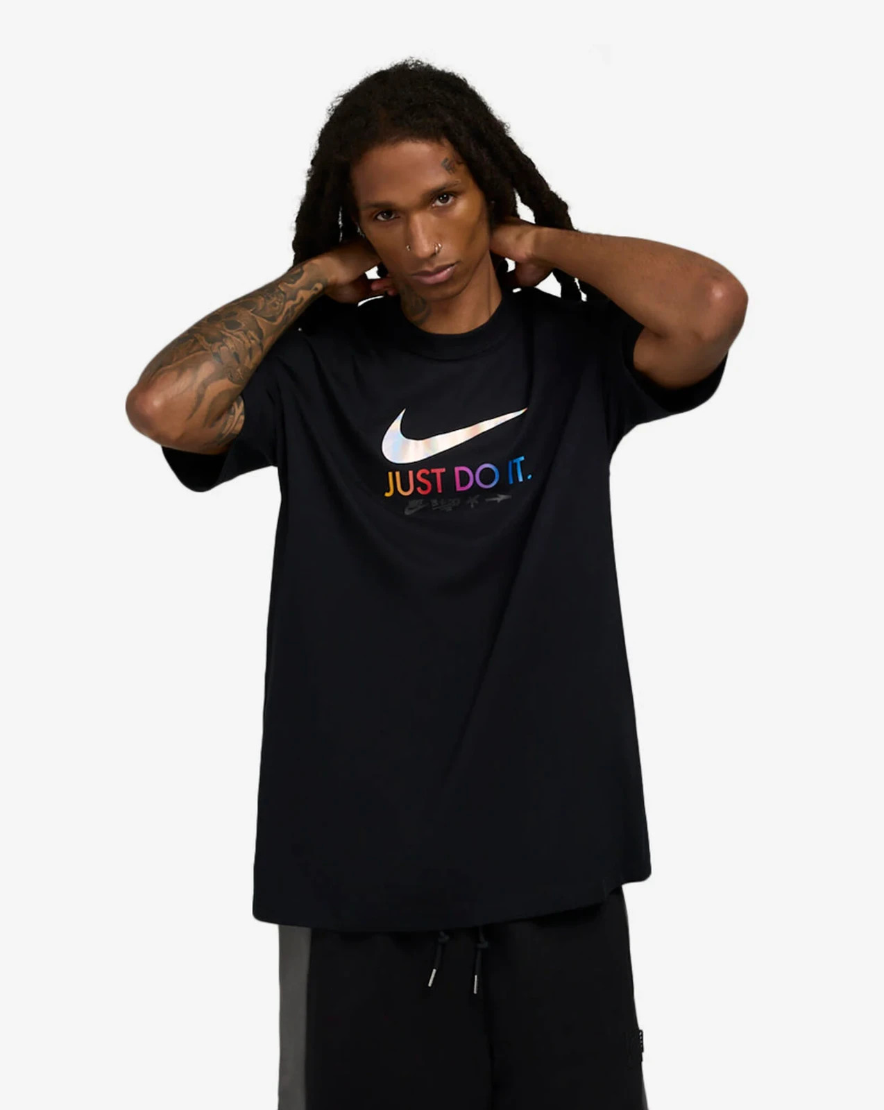 New Mens Size Large Nike Air Max 90 OC Mixtape Short Sleeve Shirt (Black) gallery
