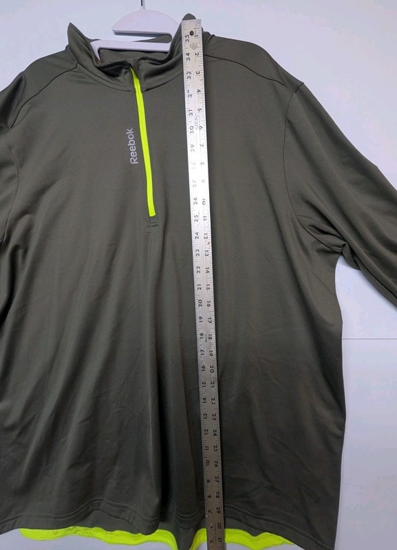 Reebok 1/4 Zip Mens 2XL Long Sleeve Pullover Green PlayDry Golf Sweater gallery