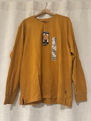 GAP Henley Long Sleeve Shirt Mens L Mustard Yellow