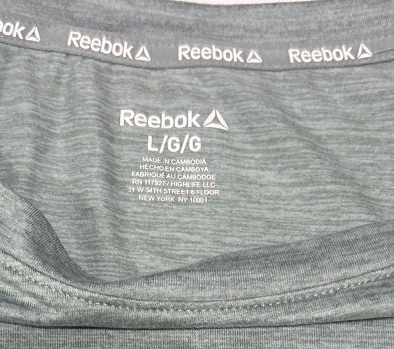 Reebok Men's Heather Sage Green Long Sleeve Active Training Shirt Large gallery