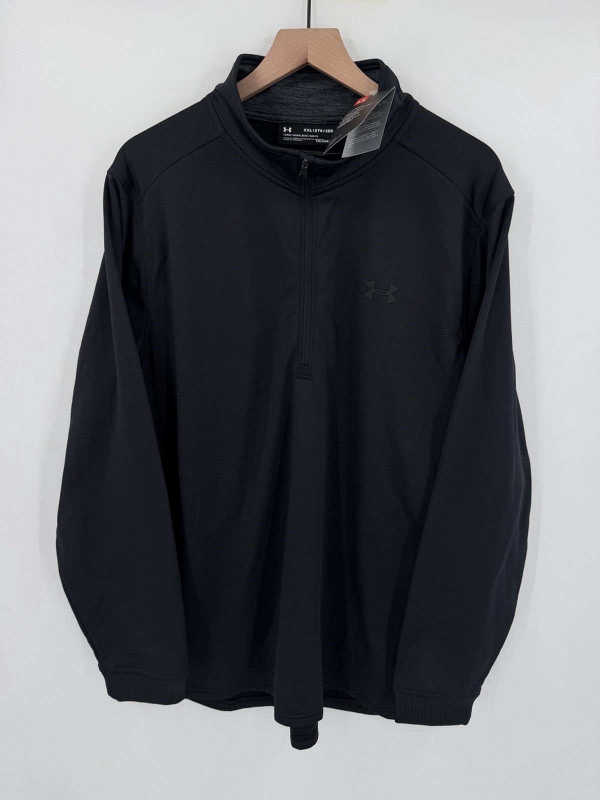 NEW Under Armour ColdGear Storm Pullover Mens XXL Black 1/4 Quarter Zip Shirt gallery