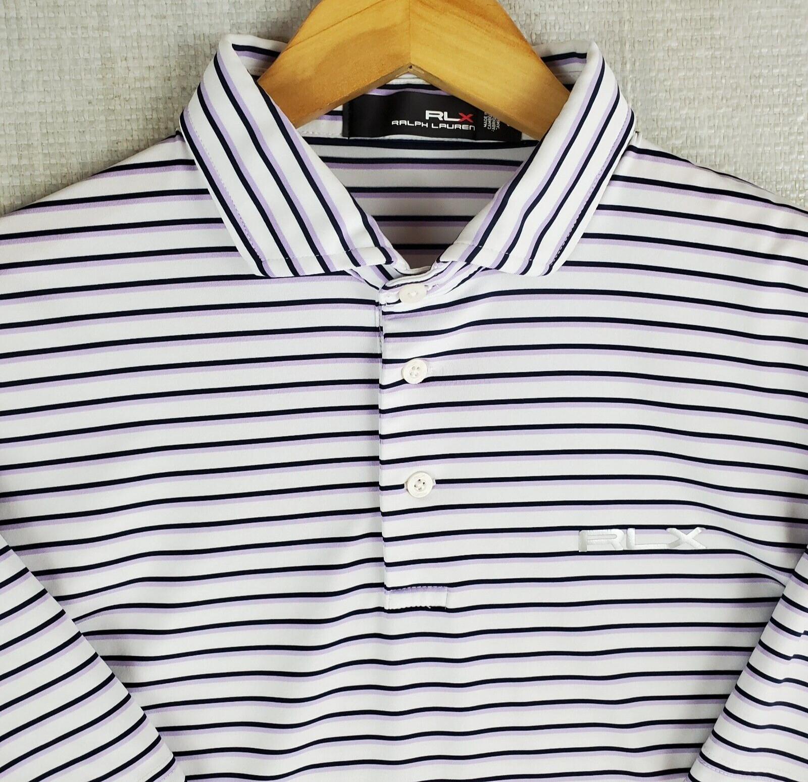 RLX RALPH LAUREN Size Large Mens Performance Polo Shirt Cutaway Collar Golf gallery