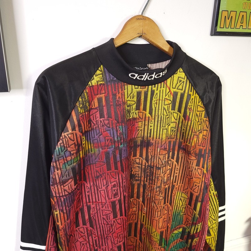 Vintage 1994 Adidas Goalkeeper Jersey Trefoil Aztec Logo Sz M NOS NWT RARE gallery
