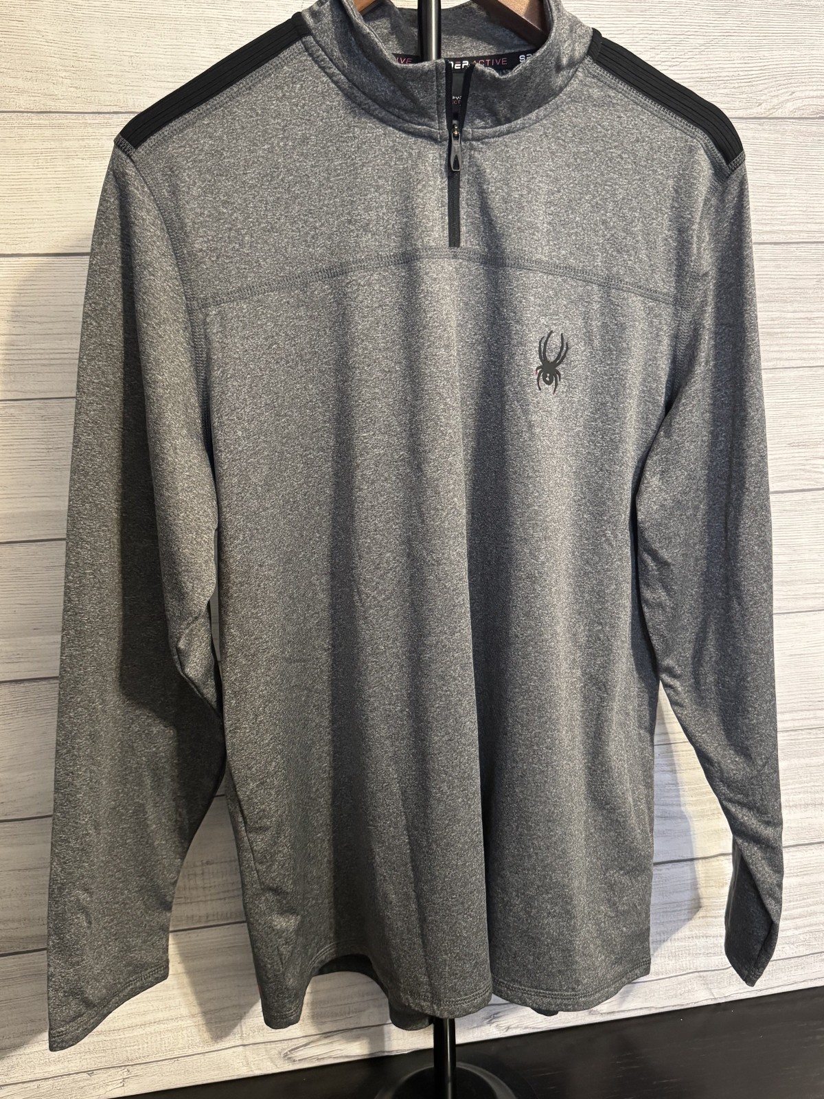 Spyder Active Men’s Quarter Zip Performance Pullover ProWB Gray Size L gallery