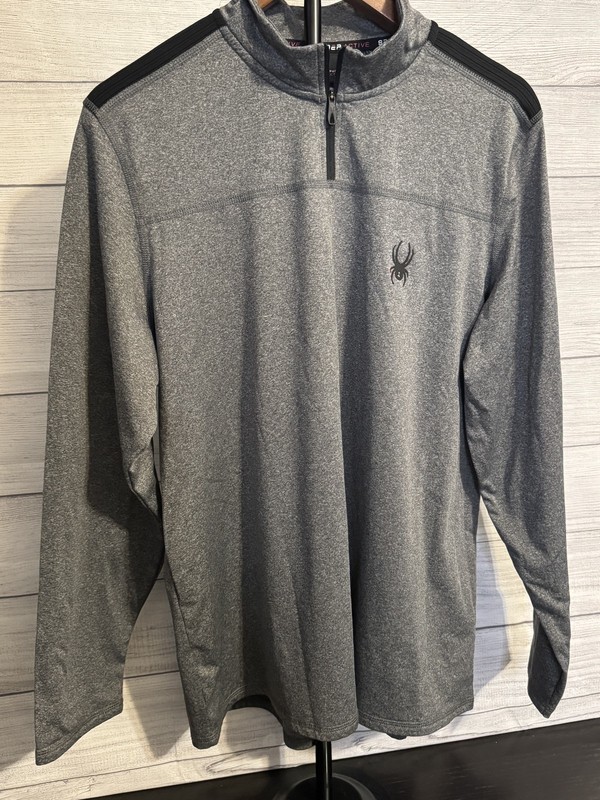 Spyder Active Men’s Quarter Zip Performance Pullover ProWB Gray Size L gallery