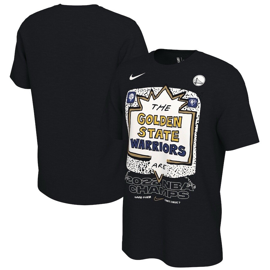 Nike Golden State Warriors 2022 NBA Champs Black T Shirt Game Over Mens Size L gallery