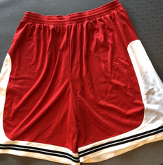 NEW MEN’S WALKING GYM SPORTS SHORTS RED WHITE BLACK STRIPE NO POCKETS 3XL a005