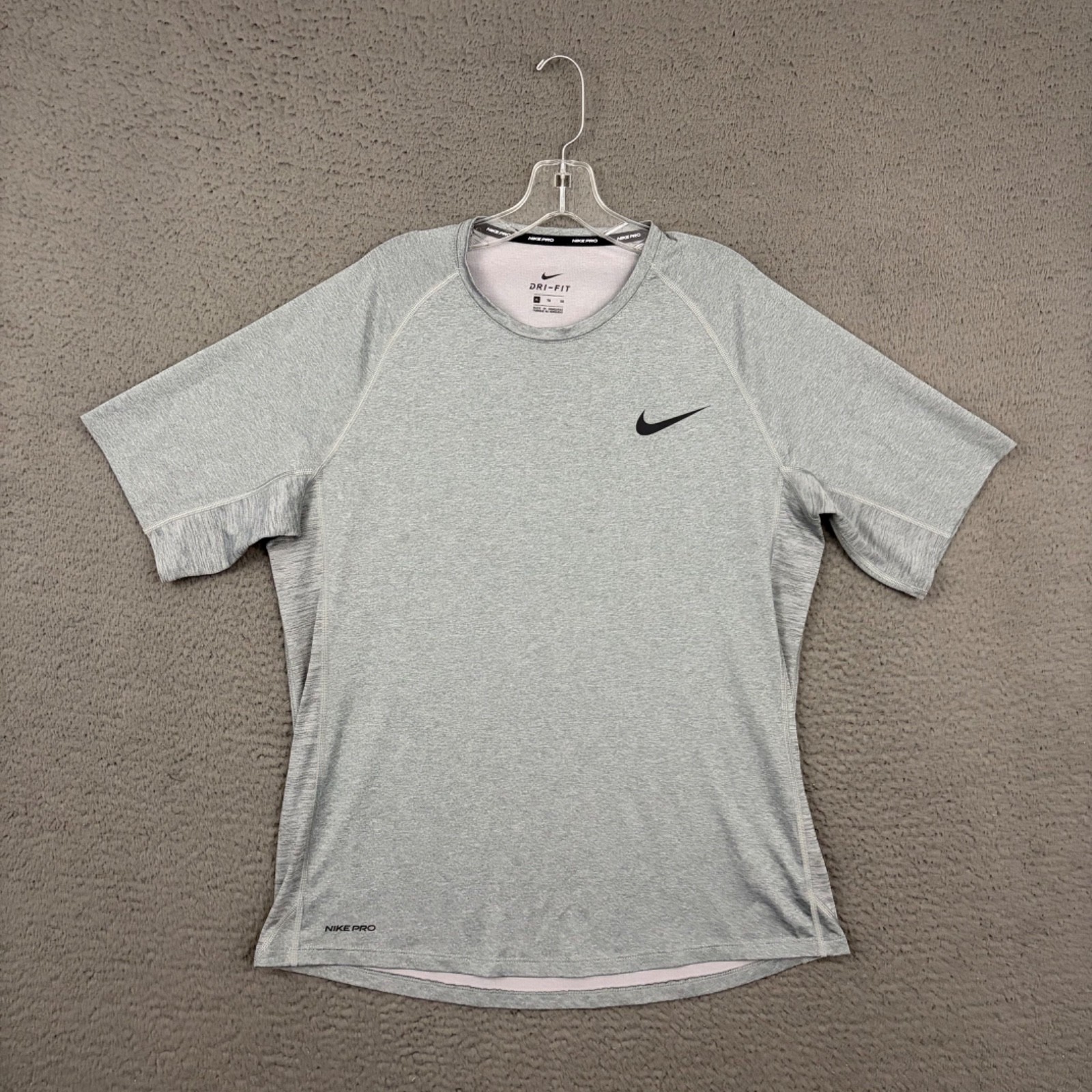 Nike Pro Shirt Mens XL Gray Dri-FIT Activewear Workout Stretch Gym Sports Dad gallery