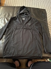 Under Armour Long Sleeve 1/4 Zip Lined Windbreaker Mens Sz M Black Heat gear