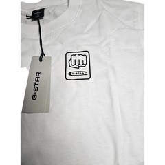 G Star Raw Mens T Shirt White Yellow Size Large