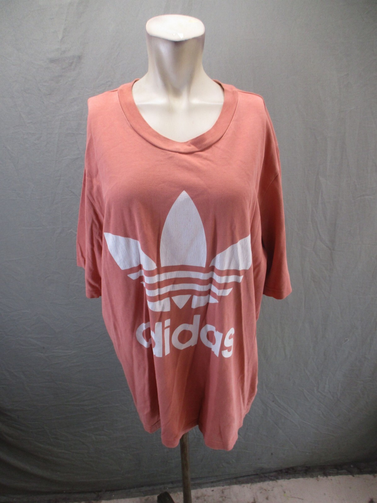 ADIDAS Size XL Mens Orange 100% Cotton Round Neck Short Sleeve Athletic Top 823 gallery