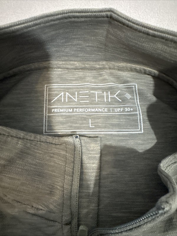 Anetik Pullover Mens Large Premium Performance UPF 30 Quarter Zip Vint UV Shirt gallery