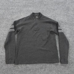 Kuhl Sweater Mens L Gray Team 1/4 Zip 100% Merino Wool Hiking Base Layer Hiking